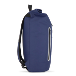 Sac à dos rolltop en PU avec détails réfléchissants 20L couleur bleu foncé troisième vue