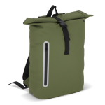 Sac à dos rolltop en PU avec détails réfléchissants 20L couleur vert olive
