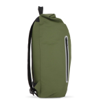 Sac à dos rolltop en PU avec détails réfléchissants 20L couleur vert olive troisième vue