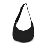 Sac bandoulière en PU en forme de demi-lune avec sangle ajustable couleur noir deuxième vue