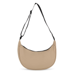 Sac bandoulière en PU en forme de demi-lune avec sangle ajustable couleur beige