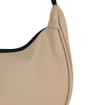 Sac bandoulière en PU en forme de demi-lune avec sangle ajustable couleur beige troisième vue