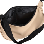 Sac bandoulière en PU en forme de demi-lune avec sangle ajustable couleur beige quatrière vue