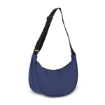 Sac bandoulière en PU en forme de demi-lune avec sangle ajustable couleur bleu foncé deuxième vue
