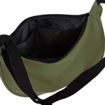 Sac bandoulière en PU en forme de demi-lune avec sangle ajustable couleur vert olive quatrière vue