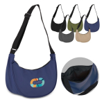Sac bandoulière en PU en forme de demi-lune avec sangle ajustable