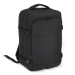 Sac à dos en RPET idéal pour les voyages avec grands compartiments couleur noir