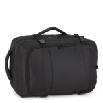 Sac à dos en RPET idéal pour les voyages avec grands compartiments couleur noir troisième vue