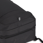 Sac à dos en RPET idéal pour les voyages avec grands compartiments couleur noir sixième vue
