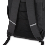 Sac à dos en RPET idéal pour les voyages avec grands compartiments couleur noir septième vue