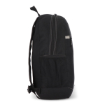 Sac à dos en RPET compartiment frontal et petit détail réfléchissant couleur noir troisième vue
