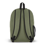 Sac à dos en RPET compartiment frontal et petit détail réfléchissant couleur vert olive cinquième vue