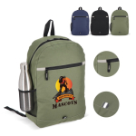 Sac à dos en RPET compartiment frontal et petit détail réfléchissant