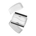 Nettoyeur d’écran pratique chiffon et brosse dans un étui en plastique couleur blanc deuxième vue