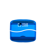 Nettoyeur d’écran pratique chiffon et brosse dans un étui en plastique couleur bleu ciel avec zone d'impression