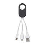Set de câbles de charge personnalisable avec câbles courts de 5,5 cm couleur noir troisième vue