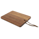 Planche à découper personnalisée en bois d'acacia avec cordelette couleur bois deuxième vue