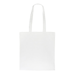 Sac pour le quotidien en coton biologique avec longues anses 140 g/m² couleur blanc deuxième vue
