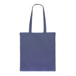Sac pour le quotidien en coton biologique avec longues anses 140 g/m² couleur bleu foncé deuxième vue