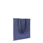 Sac pour le quotidien en coton biologique avec longues anses 140 g/m² couleur bleu foncé troisième vue