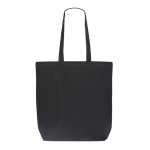 Sac en coton biologique avec soufflet et longues anses 270 g/m² couleur noir deuxième vue