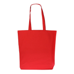 Sac en coton biologique avec soufflet et longues anses 270 g/m² couleur rouge deuxième vue
