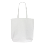 Sac en coton biologique avec soufflet et longues anses 270 g/m² couleur blanc deuxième vue