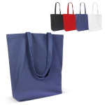 Sac en coton biologique avec soufflet et longues anses 270 g/m²