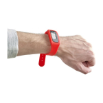 Podomètre en silicone avec compteur de pas, calories et distance couleur rouge cinquième vue