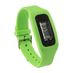 Podomètre en silicone avec compteur de pas, calories et distance couleur vert clair neuvième vue