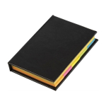 Notes adhésives couverture rigide avec papiers de différentes tailles couleur noir deuxième vue