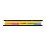 Notes adhésives couverture rigide avec papiers de différentes tailles couleur noir troisième vue