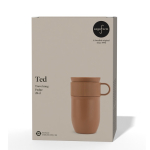 Mug isotherme en acier inoxydable avec petite anse 280ml couleur marron deuxième vue