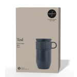 Mug isotherme en acier inoxydable avec petite anse 280ml couleur bleu deuxième vue