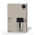 Mug isotherme en acier inoxydable avec petite anse 280ml couleur argenté deuxième vue