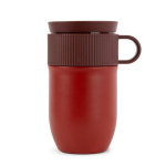 Mug isotherme en acier inoxydable avec petite anse 280ml couleur rouge foncé
