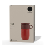 Mug isotherme en acier inoxydable avec petite anse 280ml couleur rouge foncé deuxième vue