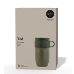 Mug isotherme en acier inoxydable avec petite anse 280ml couleur vert olive deuxième vue