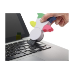 Marqueur en forme de bonhomme 4 couleurs fluorescentes et nettoyeur couleur blanc douxième vue