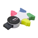 Marqueur en forme de bonhomme 4 couleurs fluorescentes et nettoyeur couleur blanc