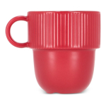 Tasse en porcelaine avec petite anse supérieure 270ml couleur rouge troisième vue