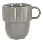 Tasse en porcelaine avec petite anse supérieure 270ml couleur gris