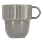 Tasse en porcelaine avec petite anse supérieure 270ml couleur gris deuxième vue