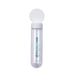 Bouteille à bulles de différentes couleurs, anneaux 3 tailles, 30 ml couleur blanc avec zone d'impression
