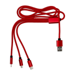 Set de câbles de charge plusieurs connecteurs et longueur de 95 cm couleur rouge première vue