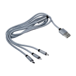 Set de câbles de charge plusieurs connecteurs et longueur de 95 cm couleur argenté quatrième vue