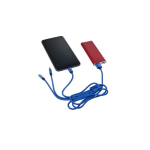 Set de câbles de charge plusieurs connecteurs et longueur de 95 cm couleur bleu ultramarine quatrième vue