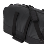 Sac de voyage en jacquard et PU avec compartiment pour chaussures couleur noir troisième vue
