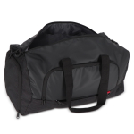Sac de voyage en jacquard et PU avec compartiment pour chaussures couleur noir cinquième vue