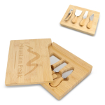Set d'ustensiles pour fromage et vin dans une boîte en bambou